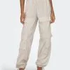 ONLY Cargobroeken Tapered Cargobroek Dames Beige / Taupe