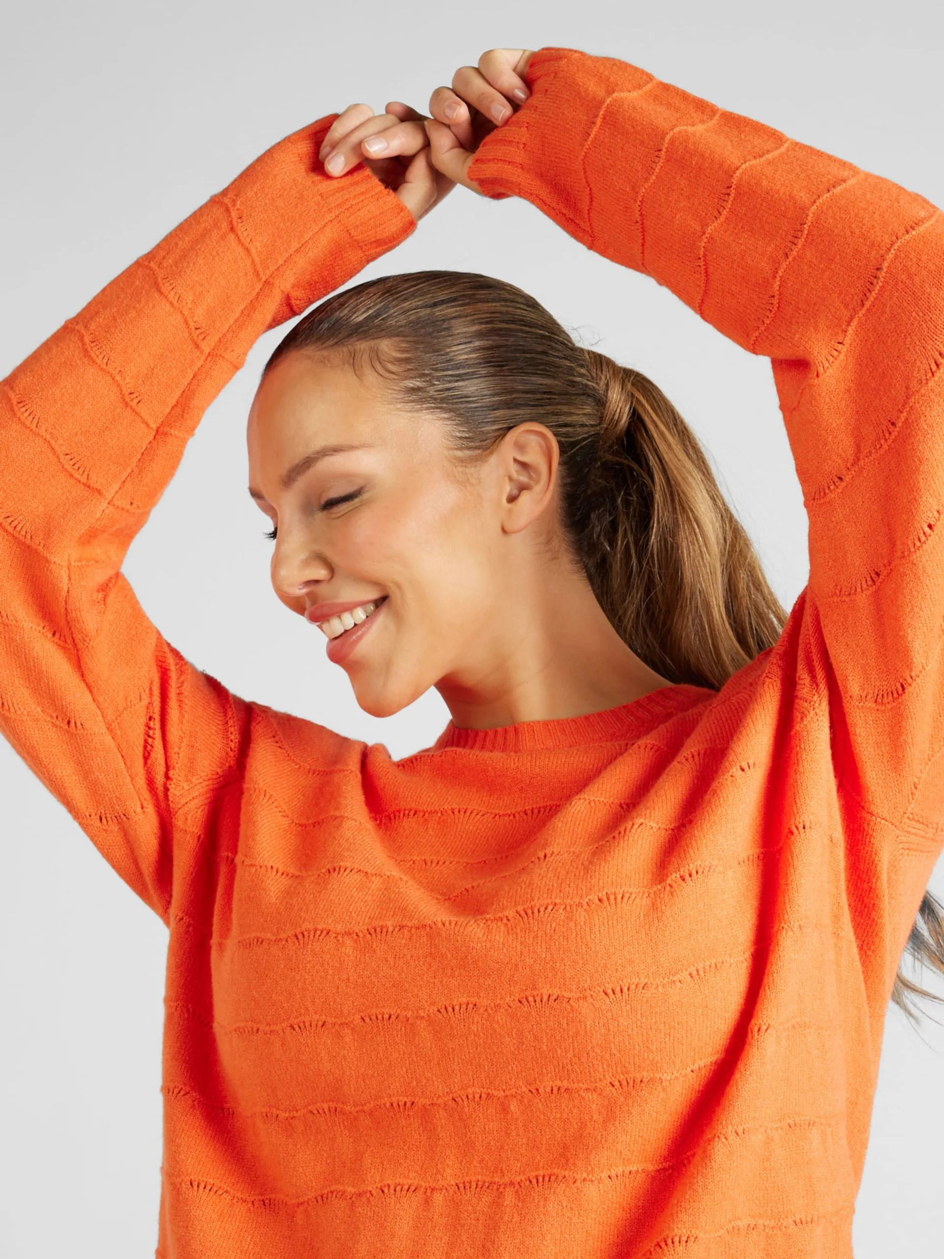 ONLY CARMAKOMA Fijngebreide Truien Trui KATIA Dames Oranje 5 ONLY CARMAKOMA Fijngebreide Truien Trui KATIA Dames Oranje - Afbeelding 5