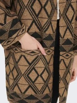 ONLY Vesten Gebreid Vest GEO LIFE Dames Lichtbruin -ONLY Elegant winkel 8d933a9eda989d782688c5237e6eda87