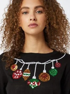 ONLY Fijngebreide Truien Trui XMAS Dames Zwart -ONLY Elegant winkel 8dba13315102ff51ec0783c1d3e66329