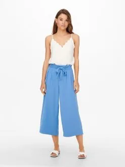 ONLY Culottes Wide Leg Bandplooibroek NEW FLORENCE Dames Lichtblauw -ONLY Elegant winkel 8dedf20bf19920d4f32de64a656d6bb7