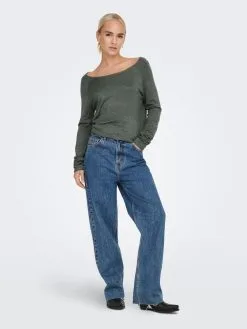 ONLY Fijngebreide Truien Trui Mila Dames Smaragd -ONLY Elegant winkel 8df59dfef2d91b85a5f057416b572b19