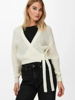 ONLY Vesten Gebreid Vest BREDA Dames Natuurwit -ONLY Elegant winkel 8e387f870c2fe0872f48556c20aa39ec