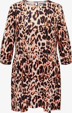 ONLY CARMAKOMA Mini Jurken Jurk Vilea Dames Beige