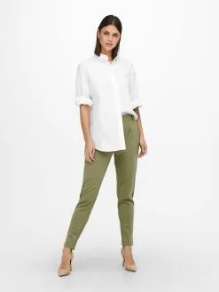 ONLY Bandplooibroeken Slimfit Bandplooibroek Poptrash Dames Olijfgroen -ONLY Elegant winkel 8fda889e893c2ca2355e3d468becaa37