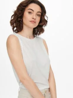 ONLY Kanten Tops Top ARIANA Dames Wit -ONLY Elegant winkel 90c7c2d20cd3ef8d77bcccf8d184d059