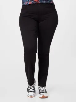 ONLY CARMAKOMA Straight Regular Jeans Augusta Dames Zwart -ONLY Elegant winkel 91d6ab2ab2683ff304562f68cfe98eb2