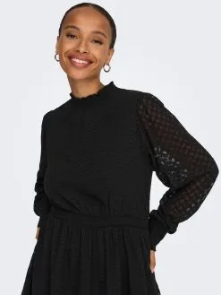 ONLY Mini Jurken Jurk EMMERY Dames Zwart -ONLY Elegant winkel 922311bad59b774dd49bd7c65d6930d1