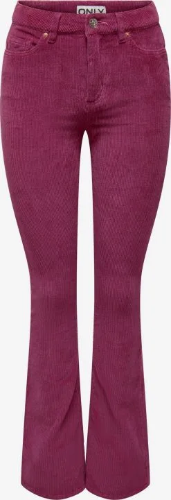 ONLY Ribbroeken Flared Broek MARY Dames Roze