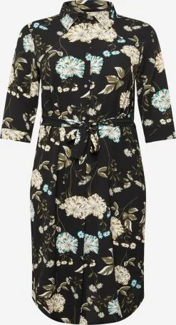 ONLY CARMAKOMA Blousejurken Blousejurk LUXMIE Dames Zwart