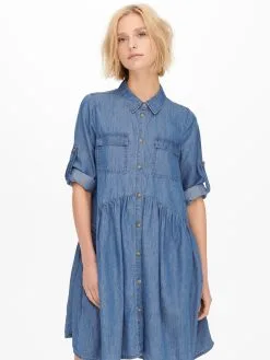 ONLY Blousejurken Blousejurk Chicago Dames Blauw -ONLY Elegant winkel 97f08765a38c68938450ee78be4a9f3e