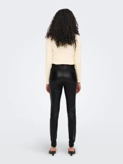 ONLY Leren Broeken Skinny Broek Jessie Dames Zwart -ONLY Elegant winkel 99c4bbce4f6c2cad7631df26fde364bd