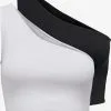 ONLY Crop Tops Top NULAN Dames Zwart / Wit