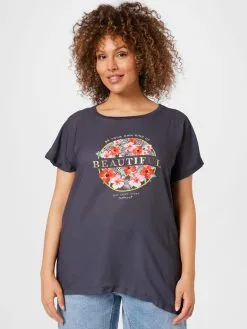 ONLY CARMAKOMA T-shirts Shirt KETTY Dames Donkergrijs -ONLY Elegant winkel 9a111335039420e321ca50bc2c202b43