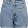 ONLY Denim Shorts Loosefit Jeans Vega Dames Blauw