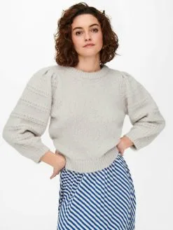 ONLY Fijngebreide Truien Trui Dames Grijs -ONLY Elegant winkel 9b22b4108c64777f5b6d04940c3264c2