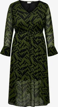 ONLY CARMAKOMA Midi Jurken Jurk Dames Groen