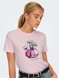 ONLY T-shirts Shirt KITA Dames Rosa / Lichtroze -ONLY Elegant winkel 9c5f8cb9df5c8edb0e9bb019f066c926