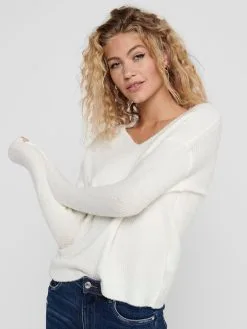 ONLY Fijngebreide Truien Trui CAMILLA Dames Offwhite -ONLY Elegant winkel 9c920c4a0db5829bdc67fb5543c8ad36