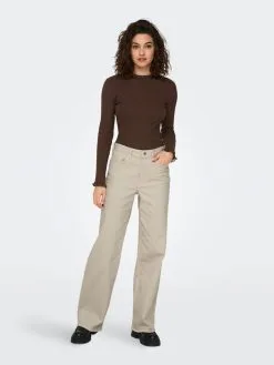 ONLY Wide Leg Wide Leg Jeans Juicy Dames Taupe -ONLY Elegant winkel 9d119e8b9f5baa889251452a3c7bce1d