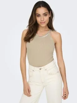 ONLY Uitgaanstops Top Dames Beige -ONLY Elegant winkel 9d46ff0c8d6beb0950f2ffae5b113300