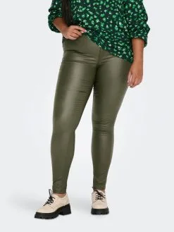 ONLY CARMAKOMA Leren Broeken Skinny Broek Punk Dames Groen -ONLY Elegant winkel 9dd1de7744c3147c678e00dd91d2a2ea