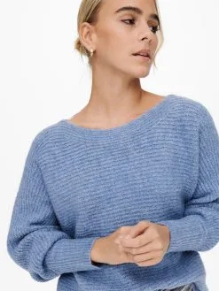 ONLY Fijngebreide Truien Trui Daniella Dames Smoky Blue -ONLY Elegant winkel 9fa4828eed42a30c85bac44b7a87df6f