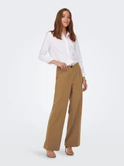 ONLY Bandplooibroeken Wide Leg Bandplooibroek WENDY Dames Lichtbruin -ONLY Elegant winkel 9fff74b998ad8b68964624d5ecb06a82