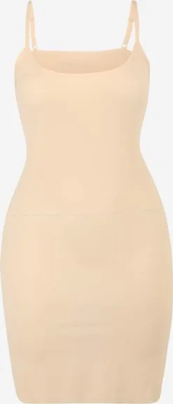 ONLY CARMAKOMA Jerseyjurken Jurk Dames Beige