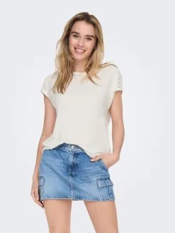 ONLY T-shirts Shirt Thea Dames Wit -ONLY Elegant winkel a07f709b0c40bc444dc96b05cb2303d7