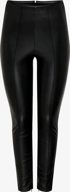 ONLY Leren Broeken Skinny Broek PIPS Dames Zwart
