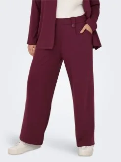 ONLY CARMAKOMA Pantalons Wide Leg Broek Dames Bourgogne -ONLY Elegant winkel a0fb2b0ad7aeea59c0895124e2ca4c2b