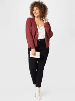 ONLY CARMAKOMA Vesten Gebreid Vest Esly Dames Donkerrood -ONLY Elegant winkel a185f0157158cced4d1853d5152caa86