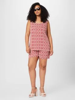 ONLY CARMAKOMA Shorts Regular Broek LUXODA Dames Rood -ONLY Elegant winkel a1adc083b9f48a60ea6acb184665c984