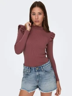 ONLY Fijngebreide Truien Trui Sia Sally Dames Oudroze -ONLY Elegant winkel a2658e4df506fb96e4701a3a70bc0b47