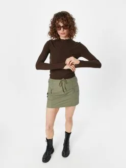 ONLY Longsleeves Shirt EMMA Dames Donkerbruin -ONLY Elegant winkel a32299560f3b9b10a18a414fd345b697