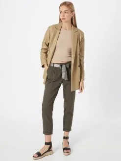 ONLY Bandplooibroeken Regular Bandplooibroek RITA Dames Donkergroen -ONLY Elegant winkel a395a4d33134ae3d9d1cd77f72c166cf