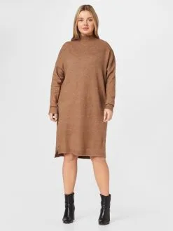 Gebreide Jurken Gebreide Jurk Dames Bruin Gemêleerd -ONLY Elegant winkel a49303e79e0bd238939653a940414619