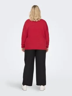 ONLY CARMAKOMA Basic Truien Trui Dames Rood -ONLY Elegant winkel a4f3b2a3ef8b57fc49e9d0a102bbf47c