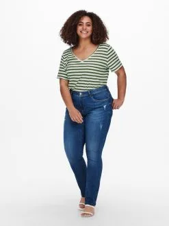 ONLY CARMAKOMA Jeans Slimfit Jeans Lauw Dames Blauw -ONLY Elegant winkel a4f95743709f69217ba78ebf030ed717