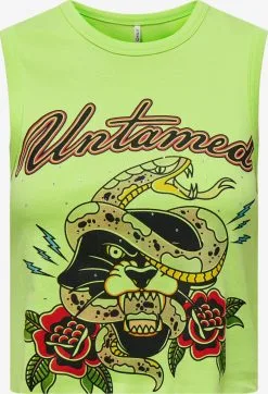 ONLY Mouwloze Shirts Top HANNA Dames Neongroen