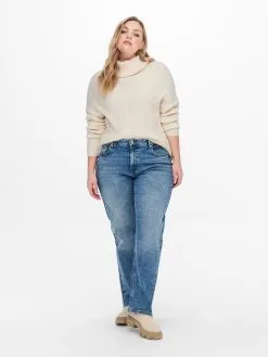 ONLY CARMAKOMA Coltruien Trui Carkaria Dames Wolwit -ONLY Elegant winkel a55674d13b546722fb8e83e530219e43