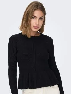 ONLY Fijngebreide Truien Trui Fia Katia Dames Zwart -ONLY Elegant winkel a62b2b3405f3cbf452bd421657fff2a3