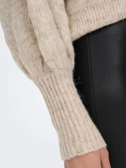 ONLY Fijngebreide Truien Trui Celina Dames Beige Gemêleerd -ONLY Elegant winkel a7e3411e76cbb6812c0f794ddb90b87a