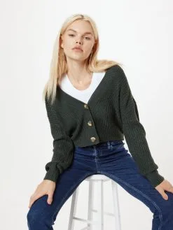 ONLY Vesten Gebreid Vest CAROL Dames Donkergroen -ONLY Elegant winkel a7f1dd19300fdc093c333c12d5eeb27a