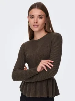 ONLY Fijngebreide Truien Trui Fia Katia Dames Chocoladebruin -ONLY Elegant winkel a820bd4332b876b74621c9543cb4d628