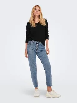 ONLY Fijngebreide Truien Trui Camilla Dames Zwart -ONLY Elegant winkel a8cac794b149fc9e23395dc4dd635b7c