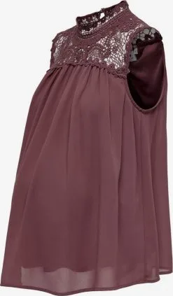 ONLY MATERNITY Kanten Tops Top Dames Bruin -ONLY Elegant winkel a8fd8f259112fd32ea98fe2063de7efb