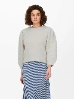 ONLY Fijngebreide Truien Trui Dames Grijs -ONLY Elegant winkel a92d063a110a0c08bd24929cd7397a32
