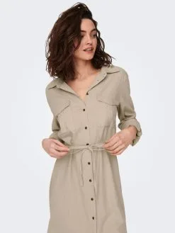 ONLY Blousejurken Blousejurk Caro Dames Lichtbruin -ONLY Elegant winkel a94f1067e6b3f41be3cc1d12c3863732